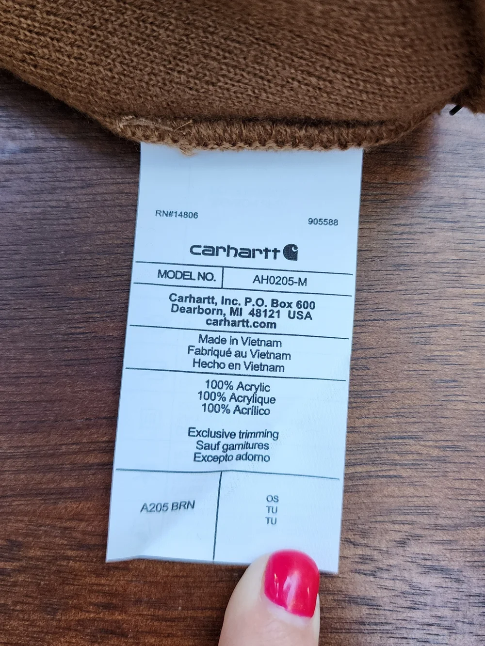 Carhartt NWT A18 Knit Cuffed Beanie Hat Classic Carhartt Brown Unisex OS
